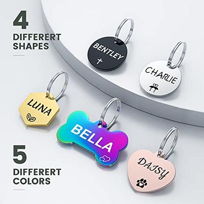 Bone Dog Tags Engraved for Pets, Custom Dog Tag, YEHANTI Stainless Ste