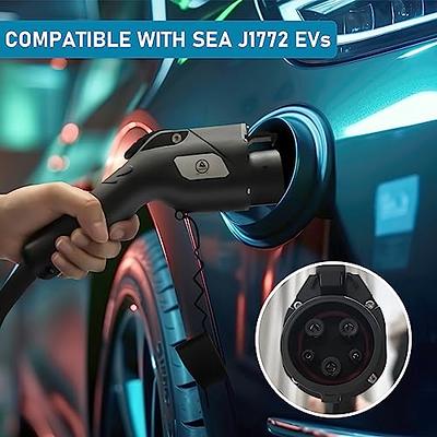 Level 2 EV Charger, Portable EV Charger Station, 13A/16A/25A/32A Djustable,  Electric Car Charger Adapter Electric Vehicle Charger with Type 1 & NEMA  14-50 Plug for SAE J1772 Standard EV Cars, 21FT 