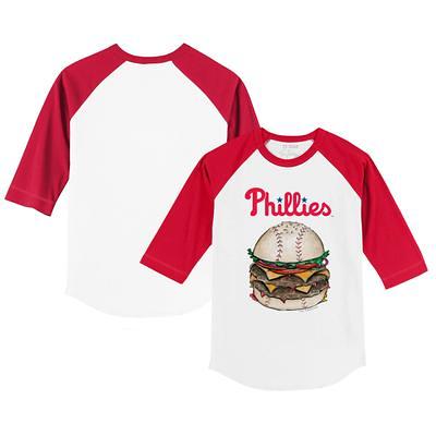 Infant Tiny Turnip White/Red Philadelphia Phillies Burger Raglan 3/4 Sleeve  T-Shirt - Yahoo Shopping
