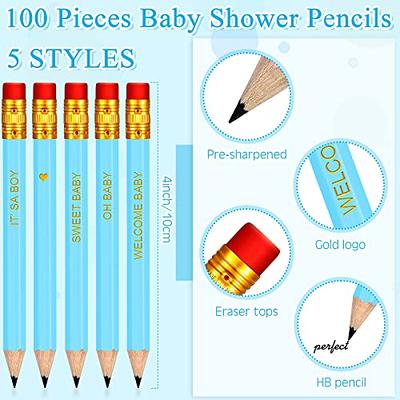 Crtiin 100 Pieces Half Pencils Baby Shower Pencils Sharpened Pencils with  Erasers Pencils for Baby Shower Games Woodcase Pencils Presharpened Pencils  for Office School Supplies (Blue) - Yahoo Shopping