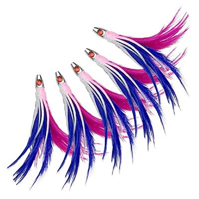 Tuna Feathers 4 inch 5 Pcs Saltwater 1/4 oz Offshore Trolling Lures Mahi 5  Pack 