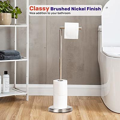 Toilet Paper Holder Stand Silver Bathroom Toilet Paper Roll Holder  Freestanding Toilet Paper Holder with Reserve Toilet Tissue Storage Shelf,  Holds Up to 4 Rolls of Paper - Yahoo Shopping