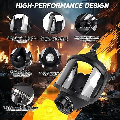 Gas Masks Survival Nuclear and Chemical, Gas Mask with 40mm Activated  Carbon Filter, Full Face Respirator Mask for Gases, Chemicals, Vapors,  Spray