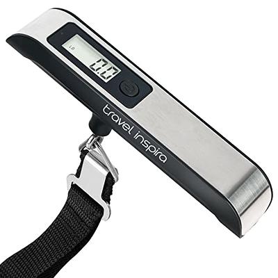 Digital Luggage Scale, 110LB Portable Handheld Baggage Scale for Travel, Suitcase  Scale with hook, Battery Included with Overweight Alert, White Backlight  LCD Display - Silver 