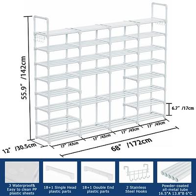 SONGMICS 12-Tier Shoe Rack Tall Metal Shoe Storage Organizer for