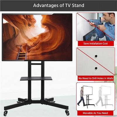 Easyfashion Modern Mobile TV Stand Rolling TV Cart for Flat Panel