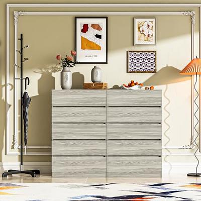  BOSHIRO White Dresser, 5 Chest of Drawer Dresser for