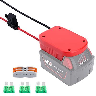 Power Wheel Adapter with Fuse & Switch, Secure Battery Adapter for WORX 20V  PowerShare Lithium Battery, with 12 Gauge Wire,Good Power Convertor for