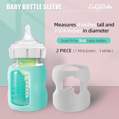 LuQiBabe (2-Pack) Baby Bottle Sleeves for Dr. Brown Baby Bottles 5 oz -  Reusable Silicone Baby