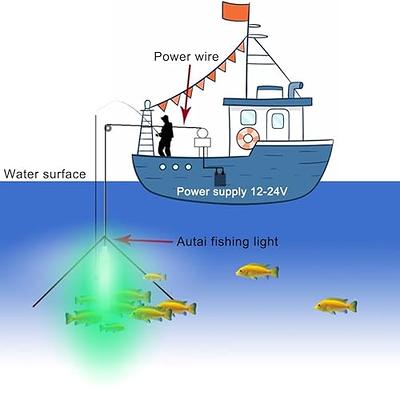 RTNLIT 16W Underwater Fishing Light, DC 12-48V Green LED Submersible Fish  Finder Light, Night Ice Fishing Attracting Light, with 5M Power Cord and  Battery Clip - Yahoo Shopping