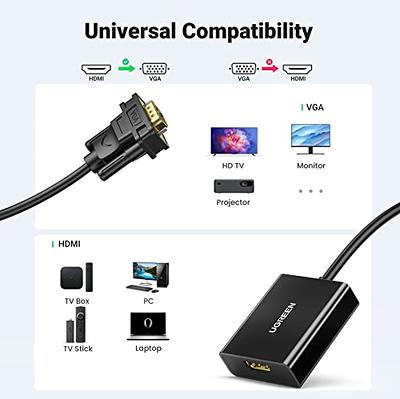 HDMI to VGA Adapter HDMI Female to VGA Male Converter with 3.5mm Audio Jack  for TV Stick, Raspberry Pi, Laptop, Monitor, PC, Tablet, Digital Camera