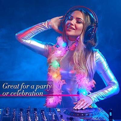 6 Pcs Feather Boa 2 Yards 55 g Colorful LED Lights Boas Glow Fur Scarf Glow