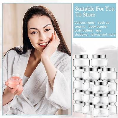 Mumufy 36 Pcs Clear Plastic Jars with Lids Round Plastic