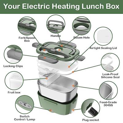 Electric Lunch Box Food Heater, 100W Heated Lunch Box for Adults
