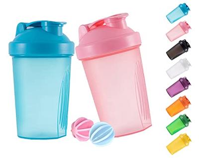 ANNAKIKI Shaker Bottle Protein Shakes and 16-Ounce/400ML Shaker Bottle with  Wire Whisk Balls,Free of BPA plastic (Blue+Pink(2PCS)) - Yahoo Shopping