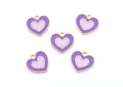 Rainbow Pride Heart Enamel Charms - Set of 5 - Rainbow Heart Charms - Gold  Enamel Charms for Keychains