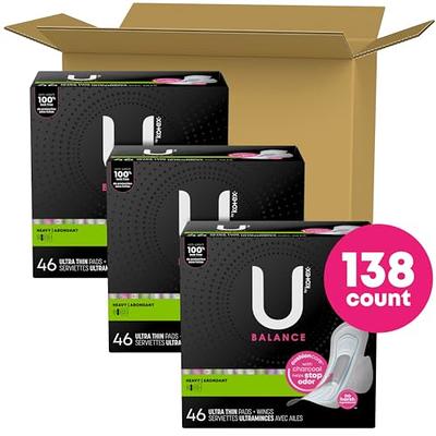 U by Kotex Security Maxi Feminine Pads, Overnight Absorbency, Unscented,  112 Count (4 Packs of 28) (Packaging May Vary) Non-Winged (112 Count)