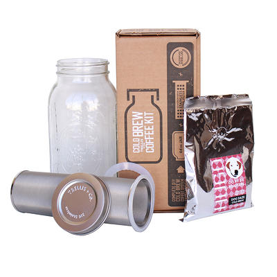 Cold Brew Coffee Maker Kit with 64 Oz Mason Jar, Stainless Steel Filter &  Lid - Mason, Ball, Kerr, Lid, Top, Ring, Sun Tea, Grea - Yahoo Shopping