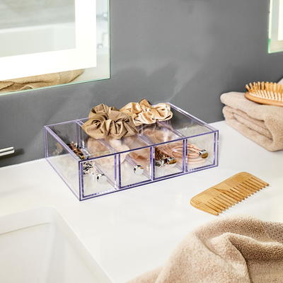 Clear Drawers Tower, 4 Drawer Flip, 2.75 x 7 x 10