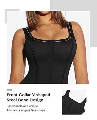 FeelinGirl Womens Sleeveless Tummy Control Bodysuit Corset Going Out Trendy Tops  Body Snatching Body Suits Thong T Shirt - Yahoo Shopping