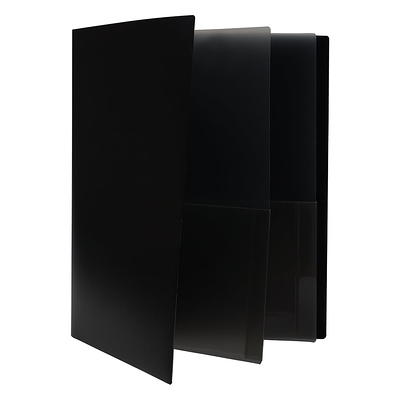 Jam Paper Two Pocket Presentation Folder, Black Linen, Sold Individually