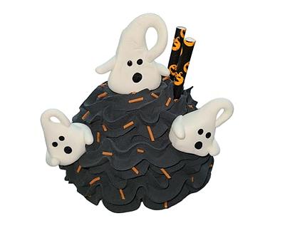 Halloween Tiered Tray Decorations with Faux Whipped Cream Mug Toppers