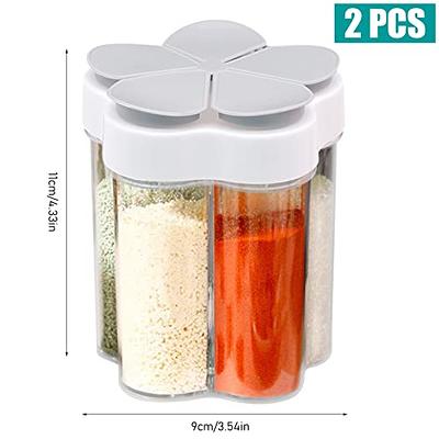 2 PCS Travel Spice Containers, 5 in 1 Camping Seasoning Jars