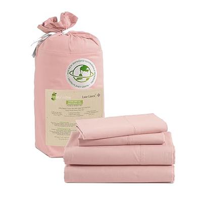 LANE LINEN 100% Organic Cotton Rose Queen-Sheets Set 4-Piece Pure Long  Staple Percale Weave Soft Bedding Sheets for Bed Breathable Fits Mattress  Upto 15 Deep : : Home