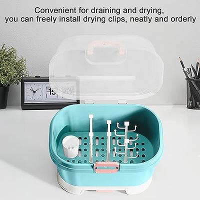 Portable Baby Bottle Rack Storage Box Organizer Dust Proof Drying