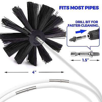 Dryer Duct Cleaning Kit Dryer Lint Remover Brush Sweep Kit, Extends Up To  12 Feet, 9 Rods+1 Brush Head, Use With or Without Power Drill