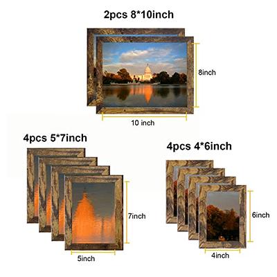 Set of 3 Wood Photo Frames 4x6 inch