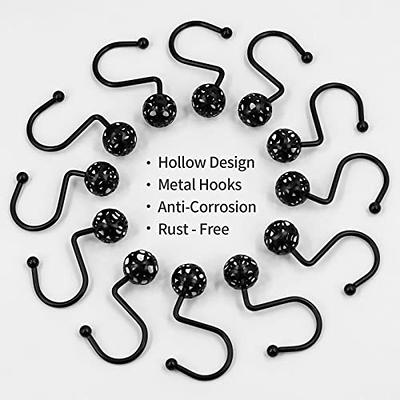 MitoVilla Black Shower Curtain Hooks Rings, Metal Shower Hooks for Shower  Curtain & Liner, Hollow Ball Rust Proof Shower Rings for Curtain  Accessories and Bathroom Shower Rod - Yahoo Shopping