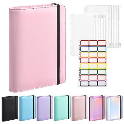 PU Leather Notebook A6 Ring Binder Budget Planner Organizer Cover Pockets  Labels