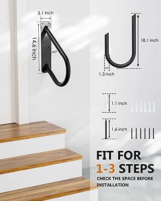 Grab Bars for Elderly for Wall, 2 Step Handrail for Outdoor Steps