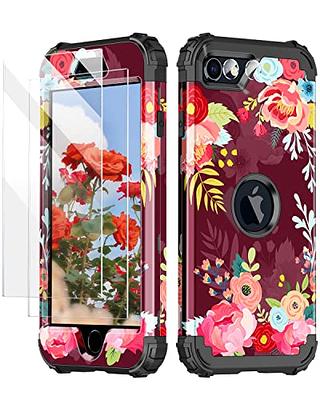 MXX iPhone 8+ Heavy Duty Case [3 Layers] with Screen Protector - Rubber  Shockproof Protection for 7+/8 Plus (Black)