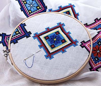 Caydo Adjustable Metal Embroidery Hoop Stand with 6 Pieces Multicolor  Embroidery Hoops and 15 Needles for Cross Stitch and Embroidery Project -  Yahoo Shopping