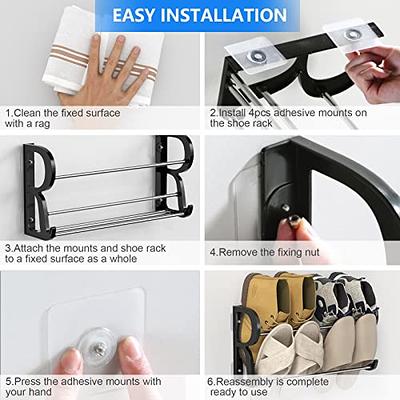 6 Pcs ABS Wall Sticky for Hanging Black Adhesive Hooks Small Hooks