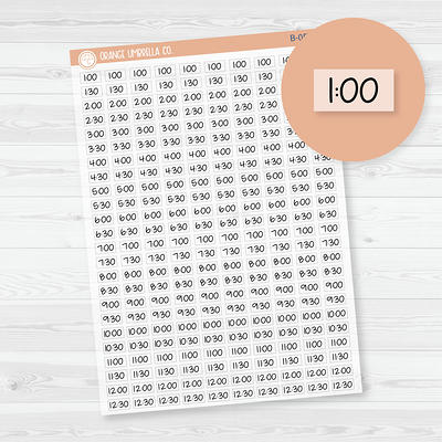 Time - Half Hour Jen Plans Script Planner Stickers & Labels