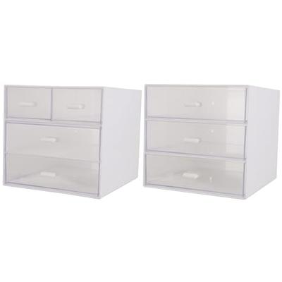 Desk Organizer with Drawers, 3 Drawer Desktop Plastic Storage