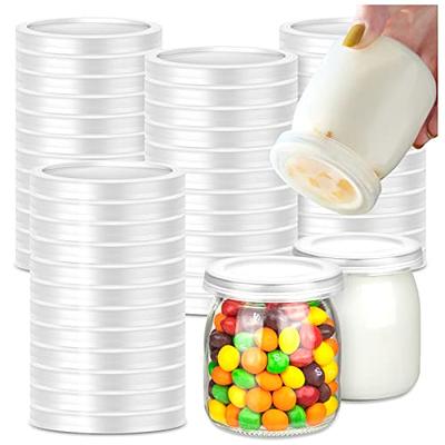 50Pcs Yogurt Jar Lids Set, Yogurt Container Lids Clear Plastic