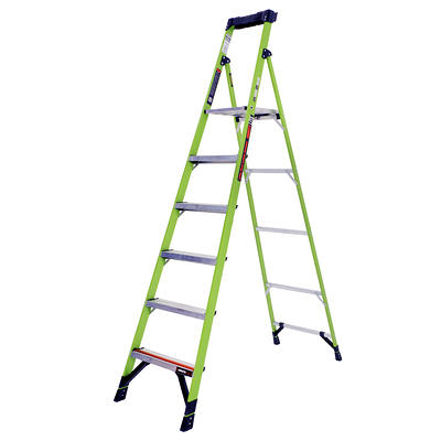 Werner 7300S 12-ft Fiberglass Type 1AA-375-lb Load Capacity Step Ladder