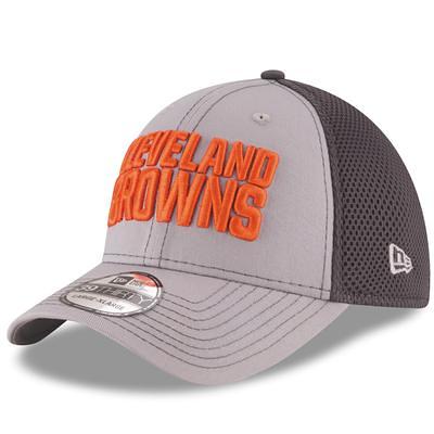 Men's New Era White/Brown Cleveland Browns 2023 Sideline 39THIRTY Flex Hat