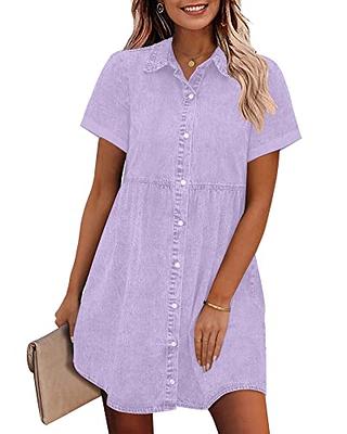 Button Front Baseball Jersey Dress - Pink