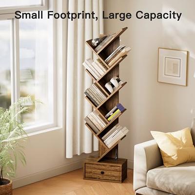 Pipishell Bookshelf, 5-Tier Bookcase, Storage Bookshelves, Tall