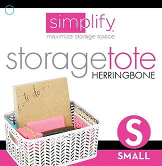 Simplify Small Herringbone Storage Bin White