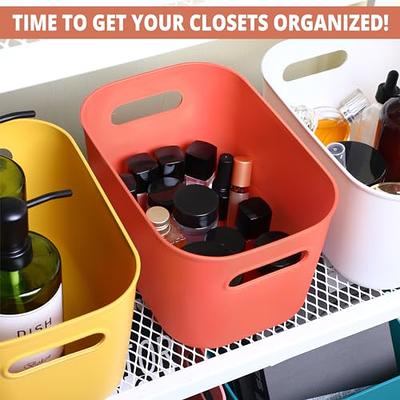 Tioncy 10 Pcs Plastic Storage Bins Multiple Color Small Containers Pantry  Baskets with Handles Organizing Bins