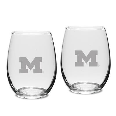 Minnesota Golden Gophers Personalized 15oz. 2-Piece Stemless Wine Glass Set