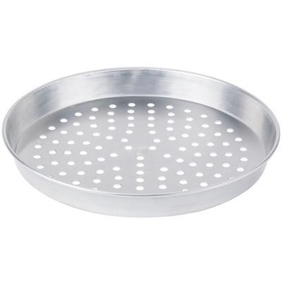 Baker's Mark Heavy-Duty Full Size 16 Gauge Glazed 18 x 26 Wire Rim  Aluminum Fully Perforated Sheet / Bun Pan