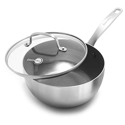 DELARLO Sauce Pot, Saucepan Hybrid Stainless Steel With Glass Lid