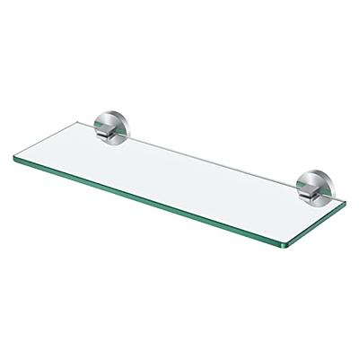 Bathroom Tempered Glass Corner Shelf, 2 Tier Shower Shelve With Towel Bar  Wall Mounted, Brushed Silver Finished - Yahoo Shopping